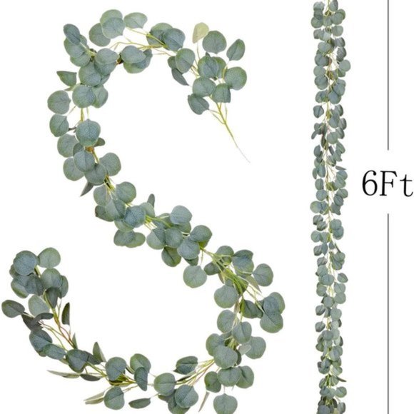 Eucalyptus Greenry Faux Silk Leaves 6ft Wall Decor - Picture 4 of 10